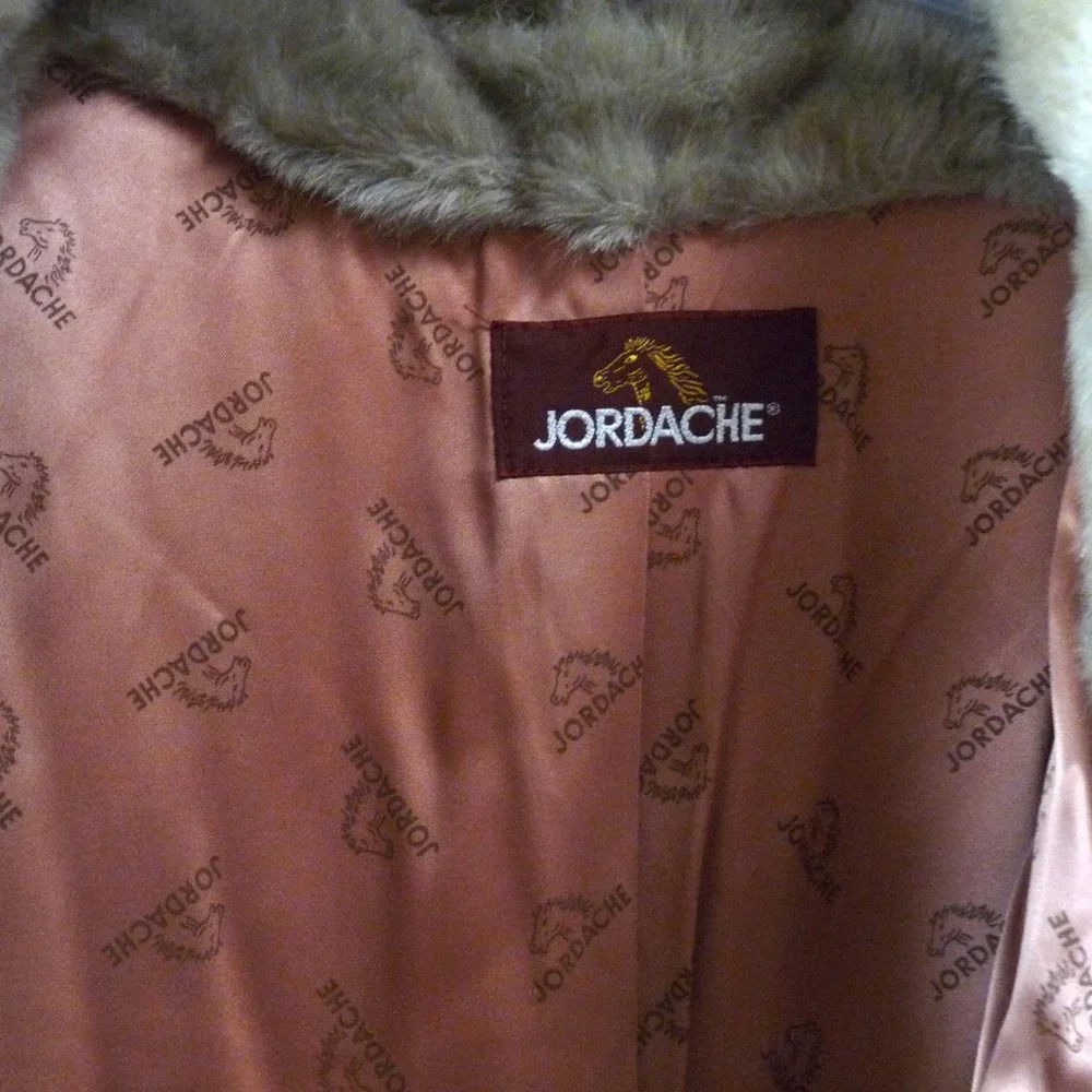 Jordache faux mink fur coat jacket light tan campaign color XL - Picture 5 of 5